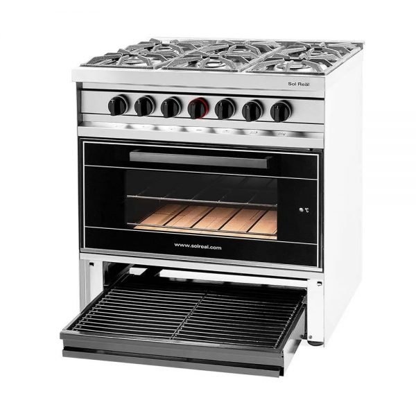 Cocina Mini 6 Horn. 0,82 M. Acero Inox. Parrilla Visor Sol Real