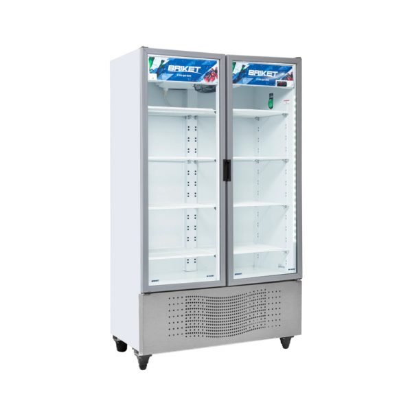 Exhibidora Vertical 971 Lts. Doble y Cenefa Int. Briket